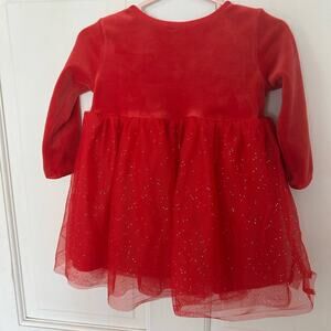 Hanna Andersson Vibrant Red Velvet  Dress 12-18 month (75)